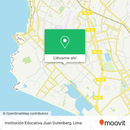 Mapa de Institución Educativa Juan Gutenberg