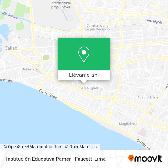 Mapa de Institución Educativa Pamer - Faucett