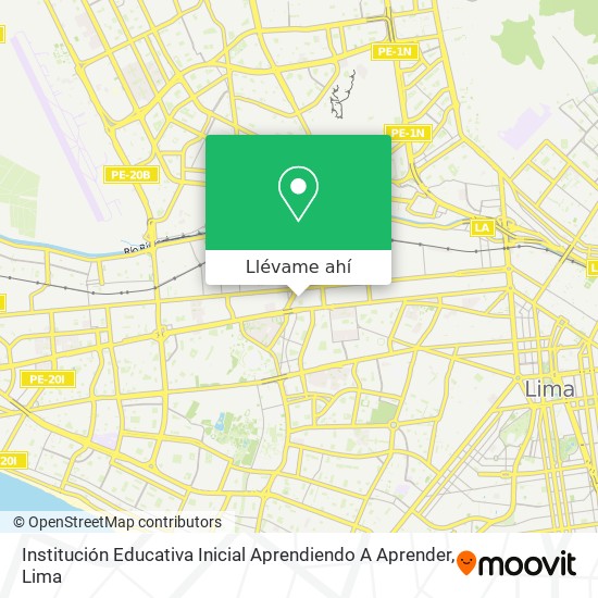 Mapa de Institución Educativa Inicial Aprendiendo A Aprender