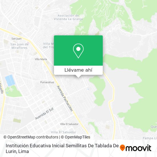Mapa de Institución Educativa Inicial Semillitas De Tablada De Lurin