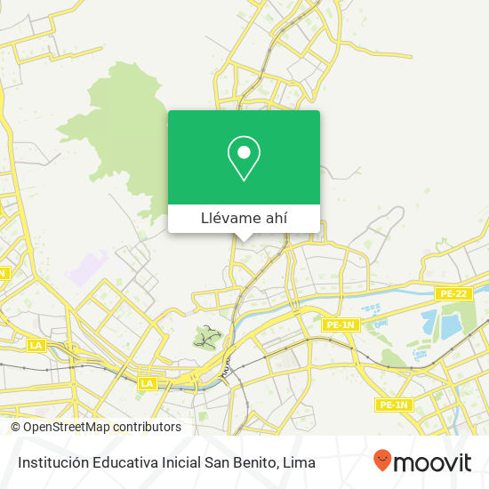 Mapa de Institución Educativa Inicial San Benito
