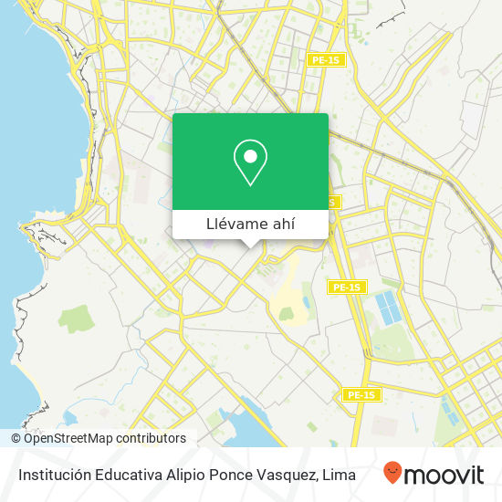 Mapa de Institución Educativa Alipio Ponce Vasquez