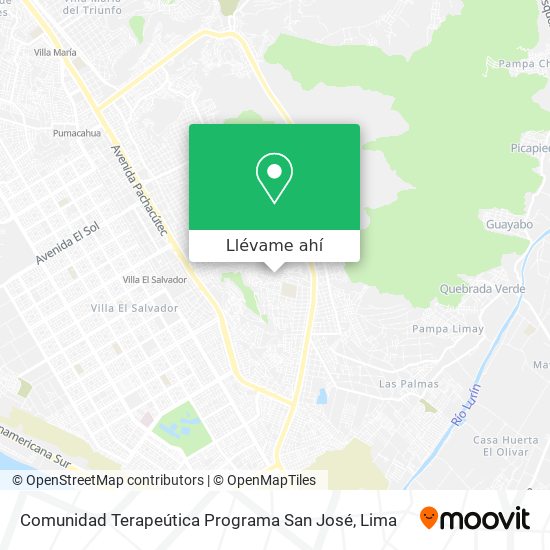 Mapa de Comunidad Terapeútica Programa San José