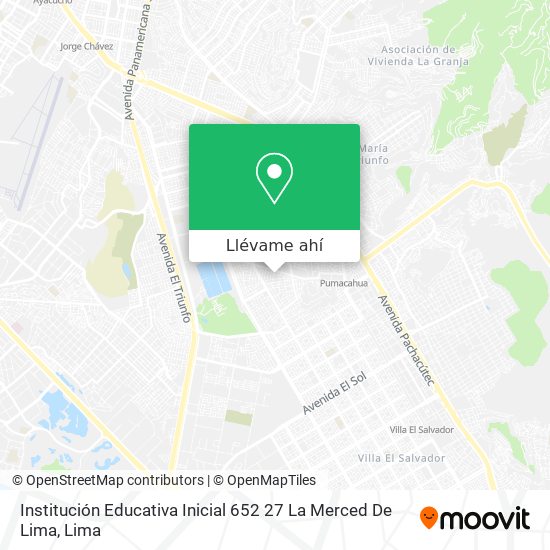 Mapa de Institución Educativa Inicial 652 27 La Merced De Lima