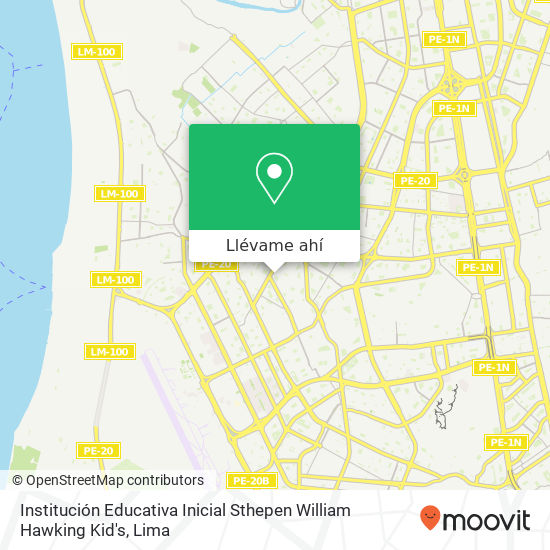 Mapa de Institución Educativa Inicial Sthepen William Hawking Kid's