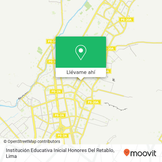 Mapa de Institución Educativa Inicial Honores Del Retablo