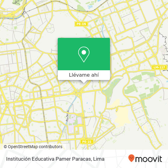 Mapa de Institución Educativa Pamer Paracas
