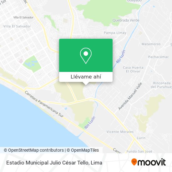 Mapa de Estadio Municipal Julio César Tello
