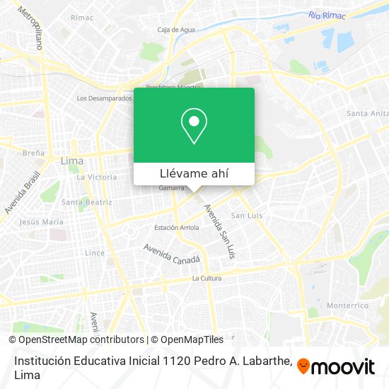 Mapa de Institución Educativa Inicial 1120 Pedro A. Labarthe