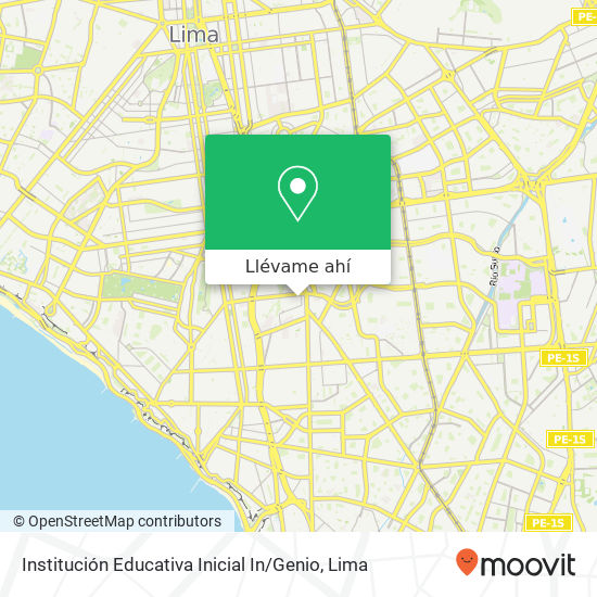 Mapa de Institución Educativa Inicial In / Genio