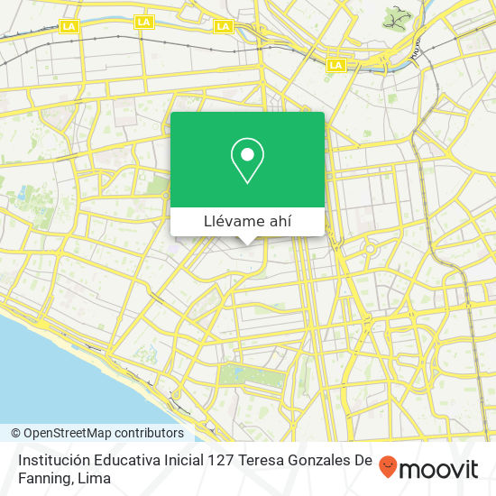 Mapa de Institución Educativa Inicial 127 Teresa Gonzales De Fanning