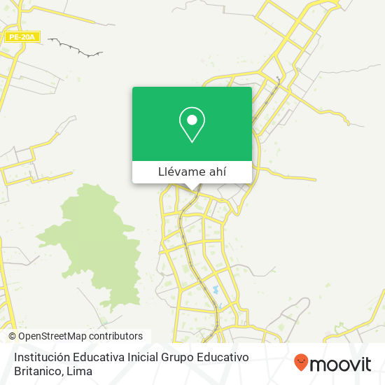Mapa de Institución Educativa Inicial Grupo Educativo Britanico