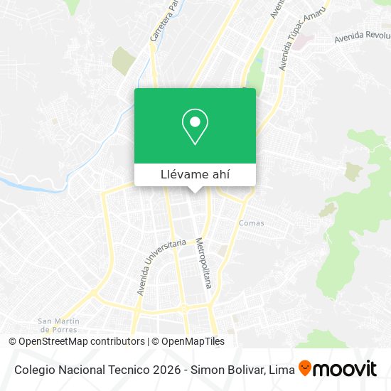 Mapa de Colegio Nacional Tecnico 2026 - Simon Bolivar