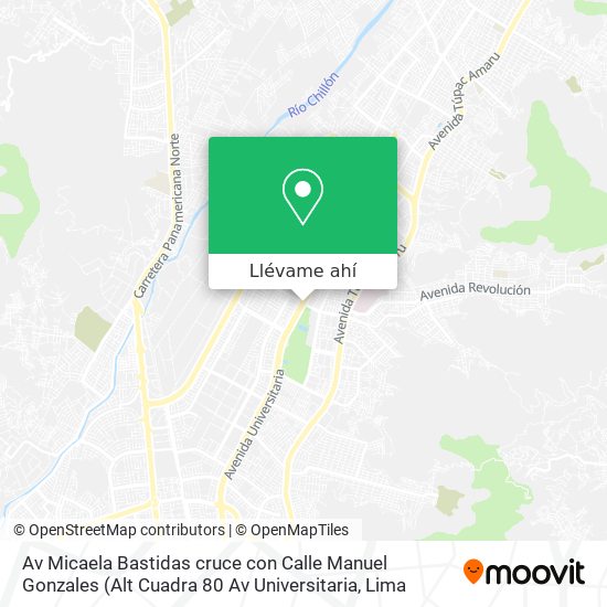 Mapa de Av  Micaela Bastidas cruce con Calle Manuel Gonzales
