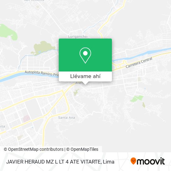 Mapa de JAVIER HERAUD MZ L LT 4 ATE VITARTE