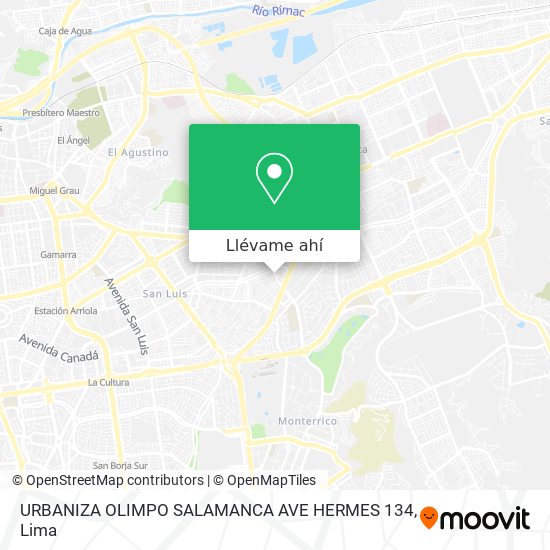 Mapa de URBANIZA  OLIMPO   SALAMANCA  AVE  HERMES 134