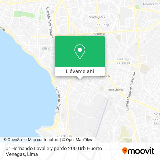Mapa de Jr  Hernando Lavalle y pardo 200   Urb  Huerto Venegas