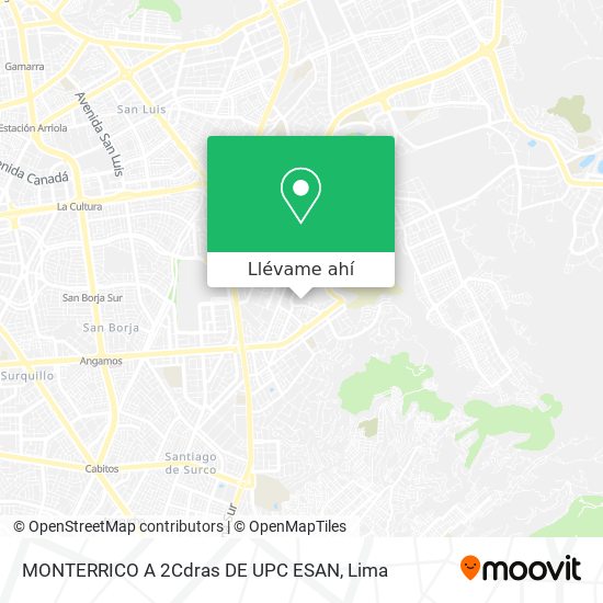 Mapa de MONTERRICO A  2Cdras  DE UPC  ESAN