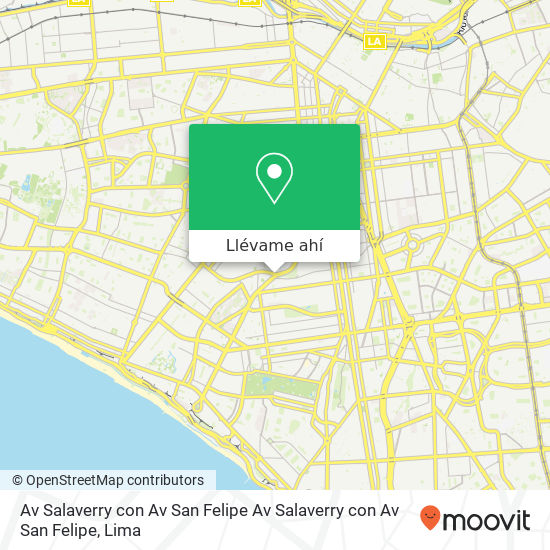 Mapa de Av  Salaverry con Av  San Felipe Av  Salaverry con Av  San Felipe