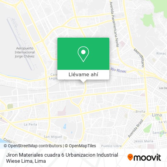 Mapa de Jiron Materiales cuadra 6  Urbanizacion Industrial Wiese  Lima