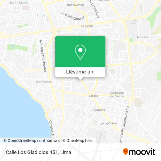 Mapa de Calle Los Gladiolos 451