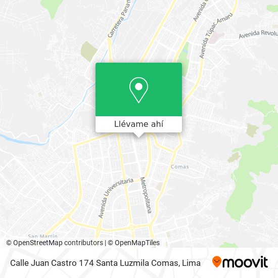 Mapa de Calle Juan Castro 174   Santa Luzmila   Comas