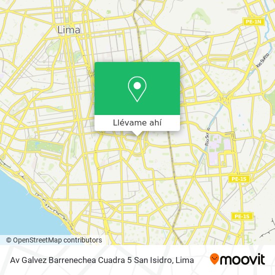 Mapa de Av  Galvez Barrenechea Cuadra 5   San Isidro