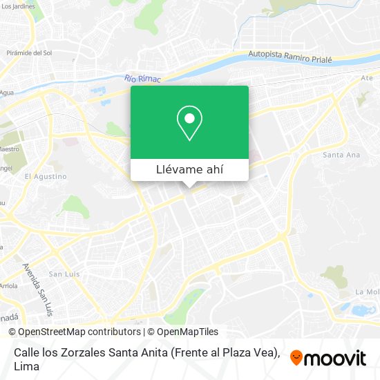 Mapa de Calle los Zorzales   Santa Anita (Frente al Plaza Vea)