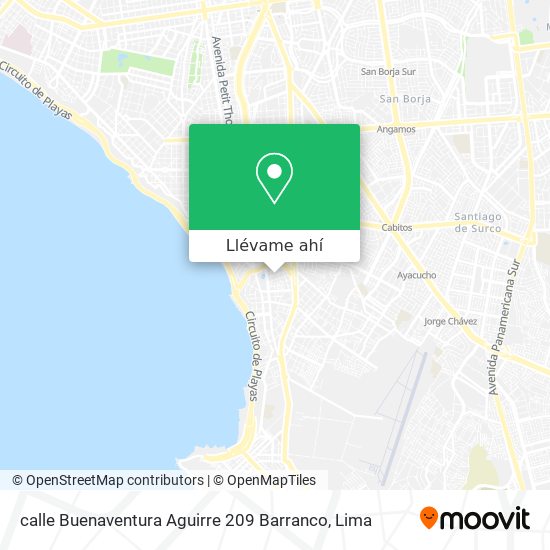 Mapa de calle Buenaventura Aguirre 209  Barranco