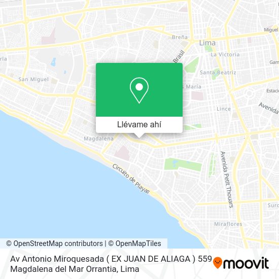 ¿Cómo llegar a Av Antonio Miroquesada