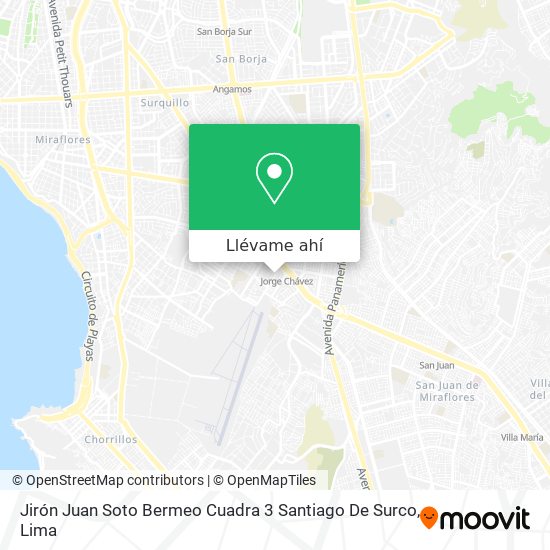 Mapa de Jirón Juan Soto Bermeo Cuadra 3  Santiago De Surco