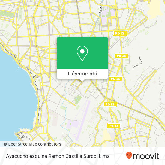 Mapa de Ayacucho esquina Ramon Castilla  Surco