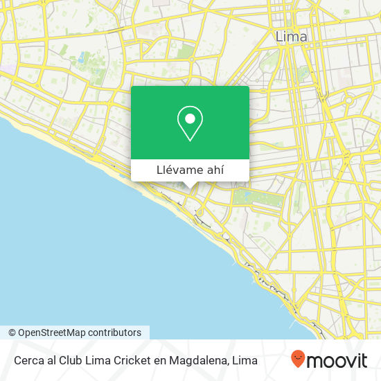 Mapa de Cerca al Club Lima Cricket en Magdalena