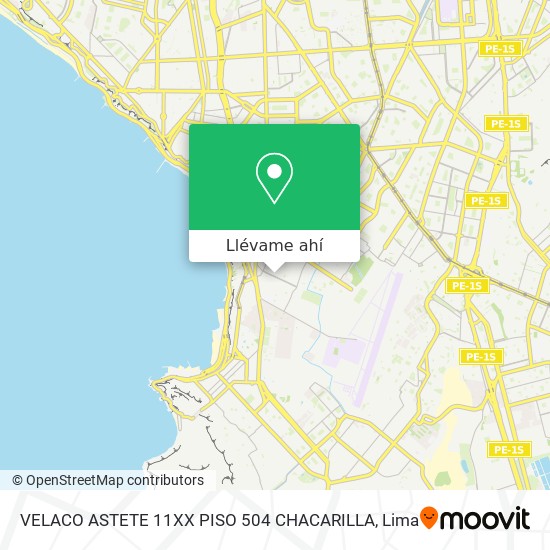 Mapa de VELACO ASTETE 11XX PISO 504   CHACARILLA