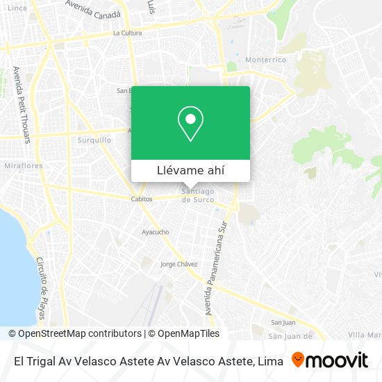 Mapa de El Trigal  Av  Velasco Astete Av  Velasco Astete