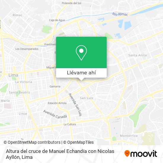 Mapa de Altura del cruce de Manuel Echandía con Nicolas Ayllón