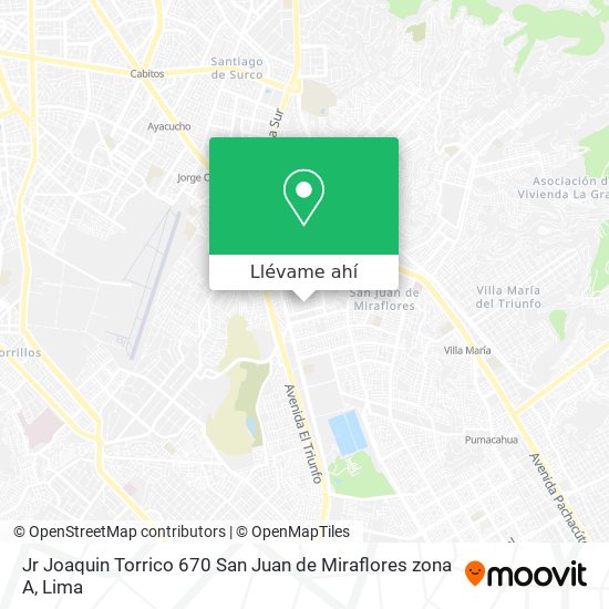 Mapa de Jr  Joaquin Torrico 670  San Juan de Miraflores  zona A