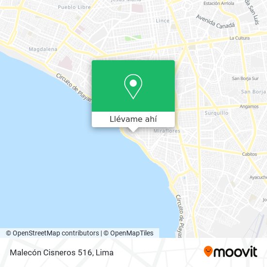 Mapa de Malecón Cisneros 516