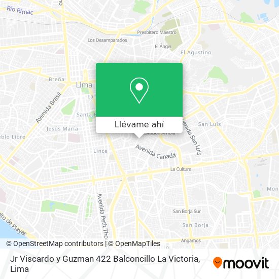 Mapa de Jr Viscardo y Guzman 422 Balconcillo La Victoria