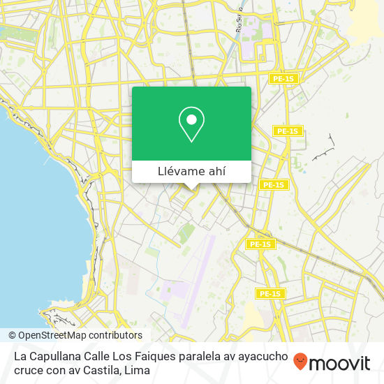 Mapa de La Capullana  Calle Los Faiques  paralela av ayacucho cruce con av Castila