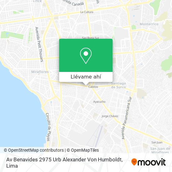 Mapa de Av  Benavides 2975   Urb  Alexander Von Humboldt