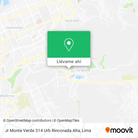 Mapa de Jr Monte Verde 314  Urb Rinconada Alta