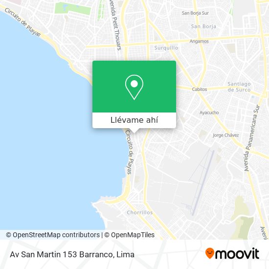 Mapa de Av  San Martin 153   Barranco