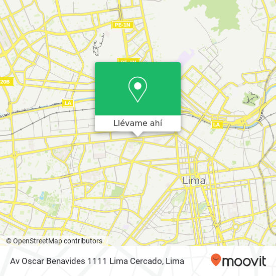 Mapa de Av  Oscar Benavides 1111  Lima Cercado