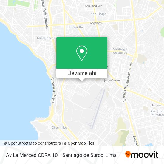 Mapa de Av  La Merced  CDRA 10– Santiago de Surco