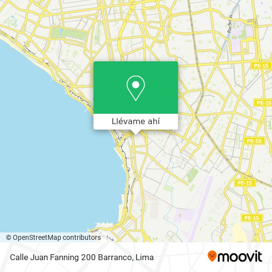 Mapa de Calle Juan Fanning 200 Barranco