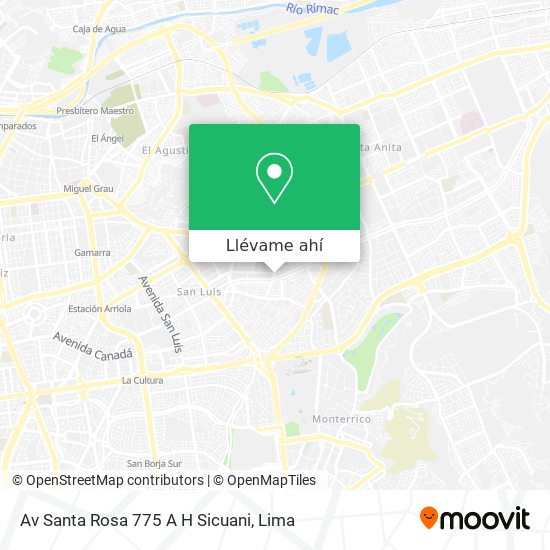 Mapa de Av  Santa Rosa 775  A H  Sicuani