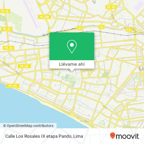 Mapa de Calle Los Rosales IX etapa Pando