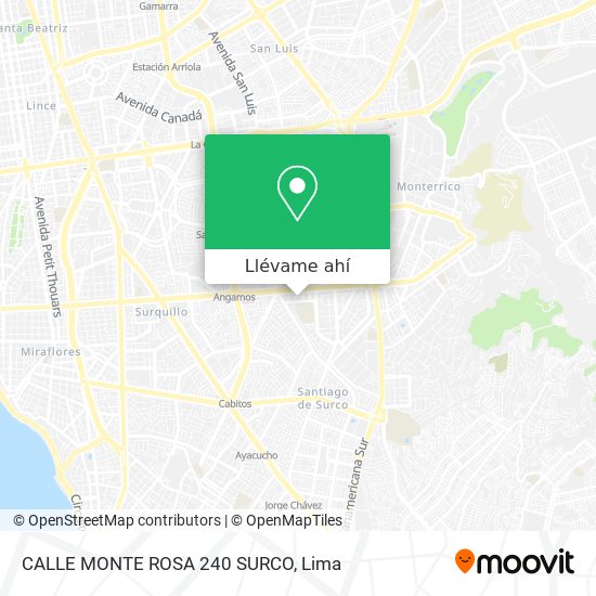 Mapa de CALLE MONTE ROSA 240 SURCO