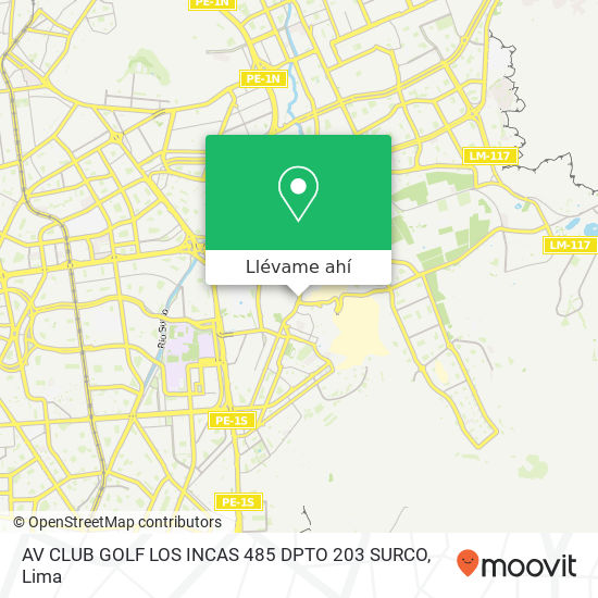 Mapa de AV  CLUB GOLF LOS INCAS 485 DPTO  203 SURCO